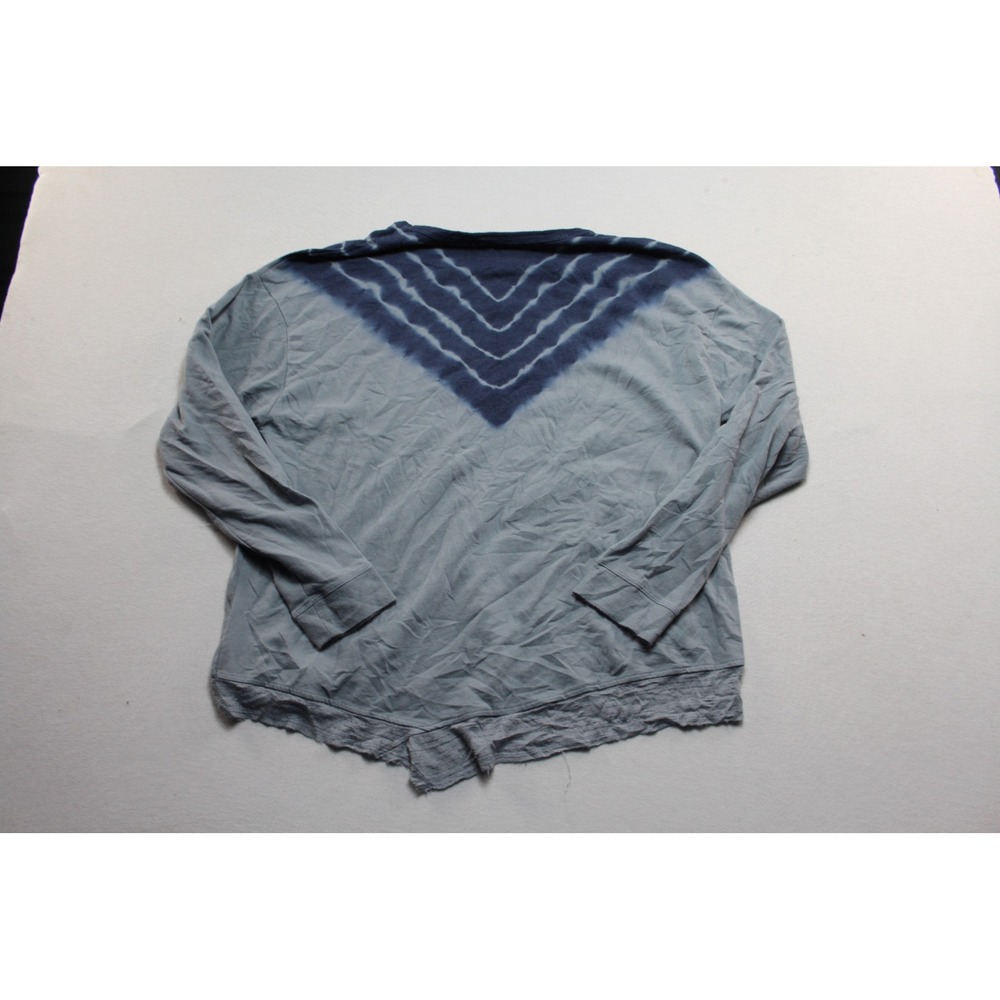 Knox Rose Top Women Extra Large Blue Excellent Tie Dye Chevron Sharkbite Hem